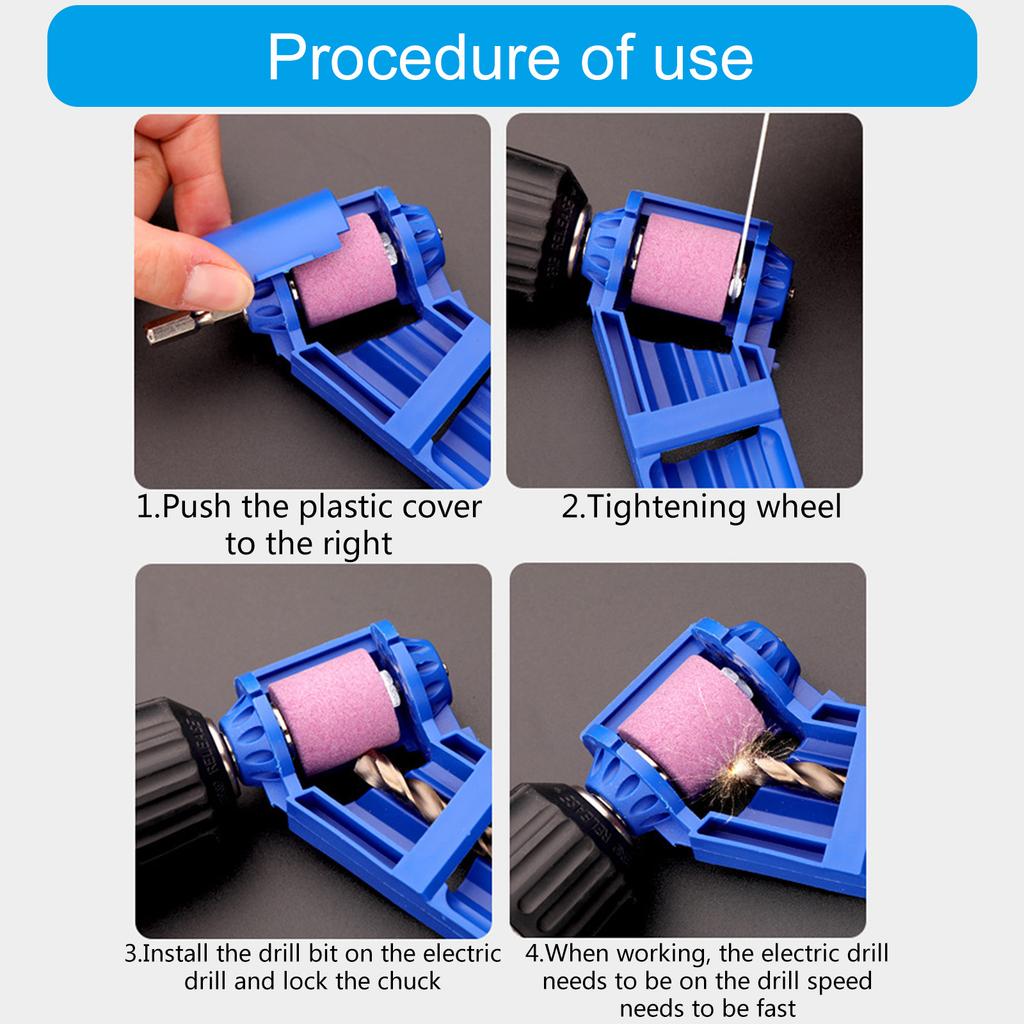 Portable Drill Bit Sharpener Kit Includes Grinder Wrench and Grinding Stone for DIY Enthusiasts and Craftsmen
