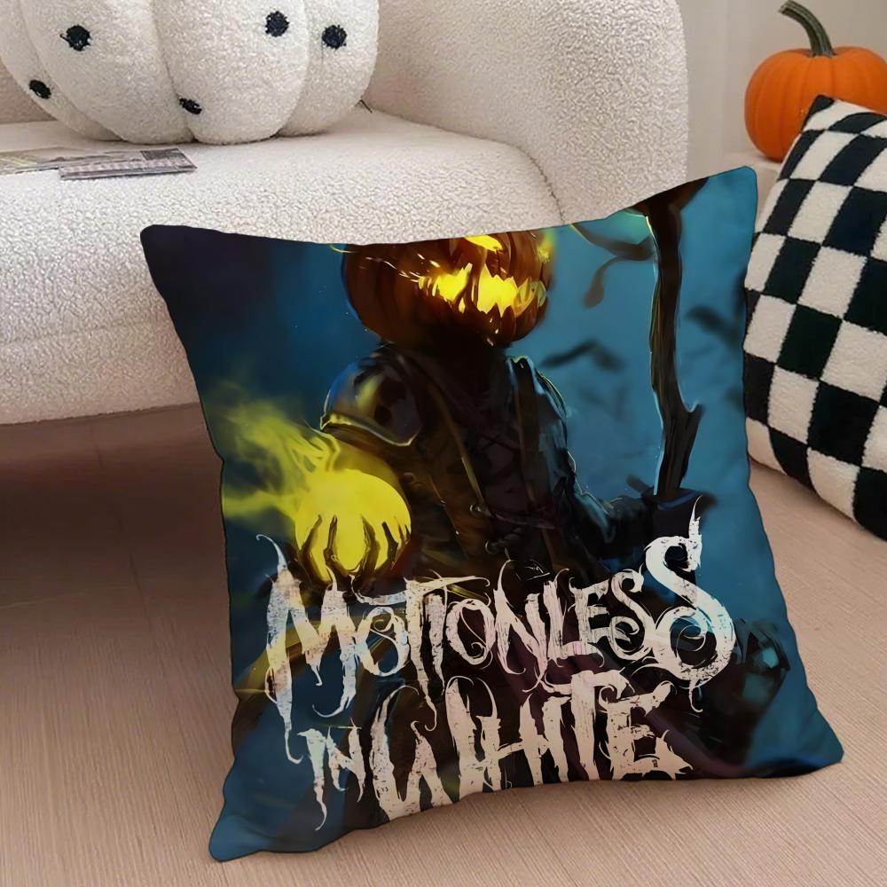 Dark American Rock Band MMotionless In White Cushion Cover Throw Pillow Cover Hidden Button Durable Polyester Chair Cushion