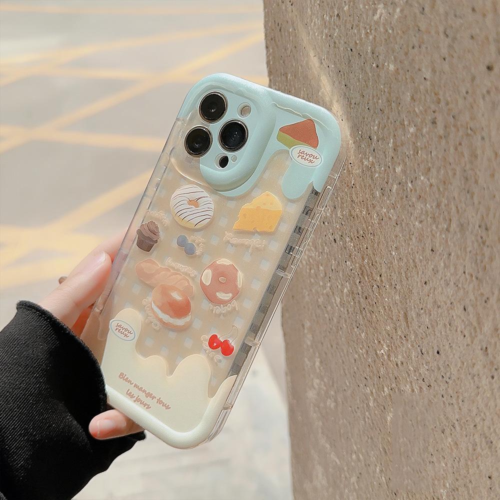 Summer Cream Donut for Iphone 14 for Apple Phone Case 15Pro Max16 Transparent 13 Full Cover
