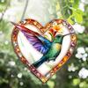 Hummingbird Hanging Acrylic Wind Chime Bird Pendant Heart Shape Suncatcher For Outdoor Home Garden