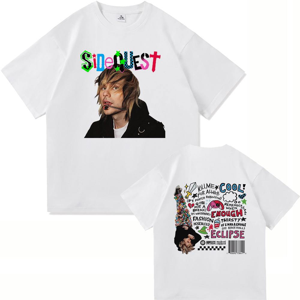 2026 FrühlingSommer Michael Clifford SIDEQUEST UnisexDamenbekleidung Retro Harajuku Hochwertige Baumwoll-T-Shirts