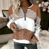 Women's Quarter Zipper Sweater Pullover  Spot Splice  Casual  Active Sportswear Half Long Sleeve Top Micro-elastic Fall & Winter Comfrt Breathable