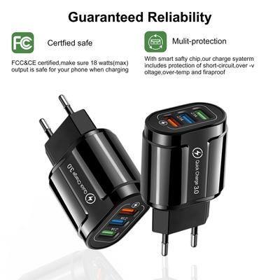 3A USB Fast Phone Charger Quik Charge 3.0 Adapter For Iphone 13 12 11 Pro Samsung  Xiaomi Redmi Wall Chargers EU/US Plug