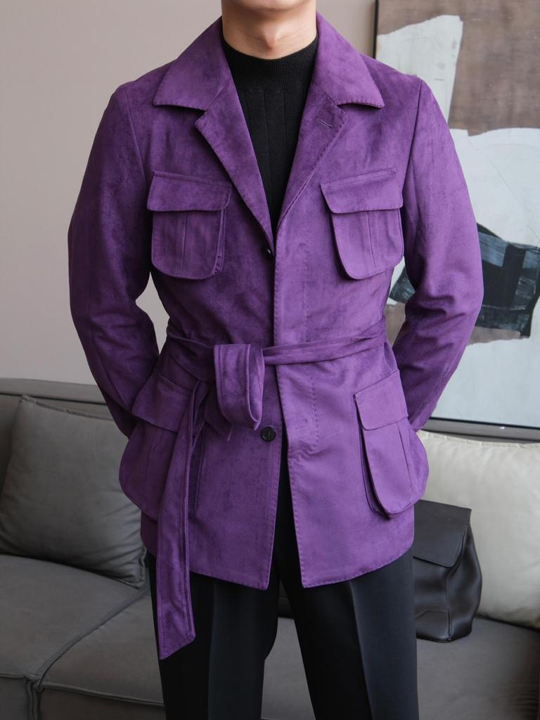 Odzież Ruishen: Stylowa męska retro zamszowa jesienna kurtka myśliwska