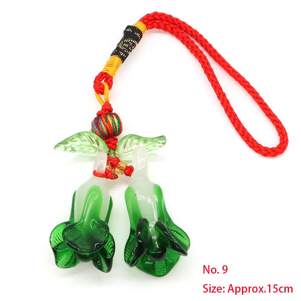 Mascot Wealth Lucky Brass Coin Chili Cabbage Tomato Keychain Chinese Knot Car Bag Hanging Ornament Fengshui Home Decoration Gift