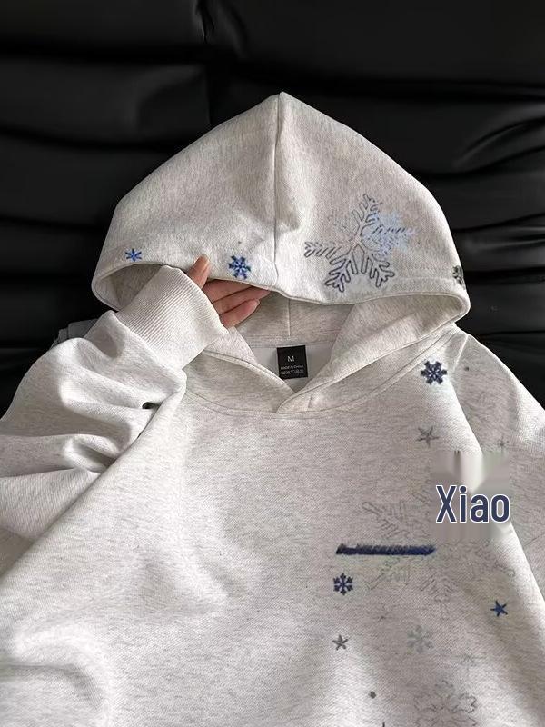 Unisex American-Style Velvet Embroidered Hoodie, Autumn/Winter 2025
