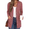 Autumn and Winter Solid Color Loose Long Sleeve Pocket Cardigan Jacket Women's New Style