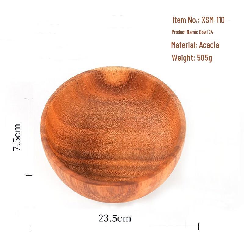 Круглая обеденная миска из акации