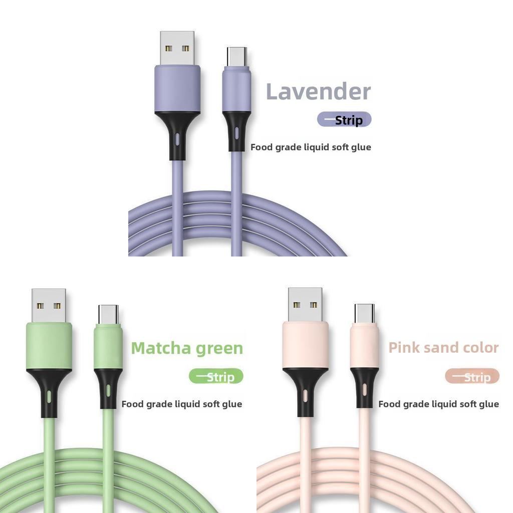Silicon Green Typec Charging Cable With Fast Charging For Huawei Xiaomi Vivo Oppo Devices