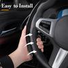 3pcs Carbon Fiber Steering Wheel Booster Cover Non-Slip Accessory For Toyota BMW