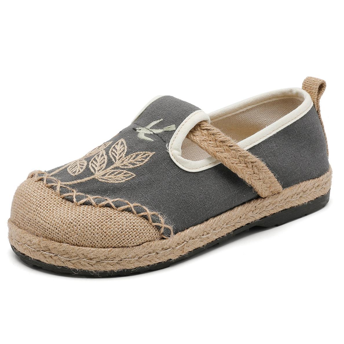 

Женские повседневные холщовые мокасины без застежек, легкие дорожные прогулочные эспадрильи, туфли на плоской подошве с вышивкой, рабочие туфли для женщин, балетки на платформе 38