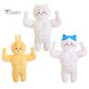 Plush Toy Soft PP Cotton Filling Cartoon Muscle Doll Gingerbread Design Stuffed Holiday Home Decoration Mat
