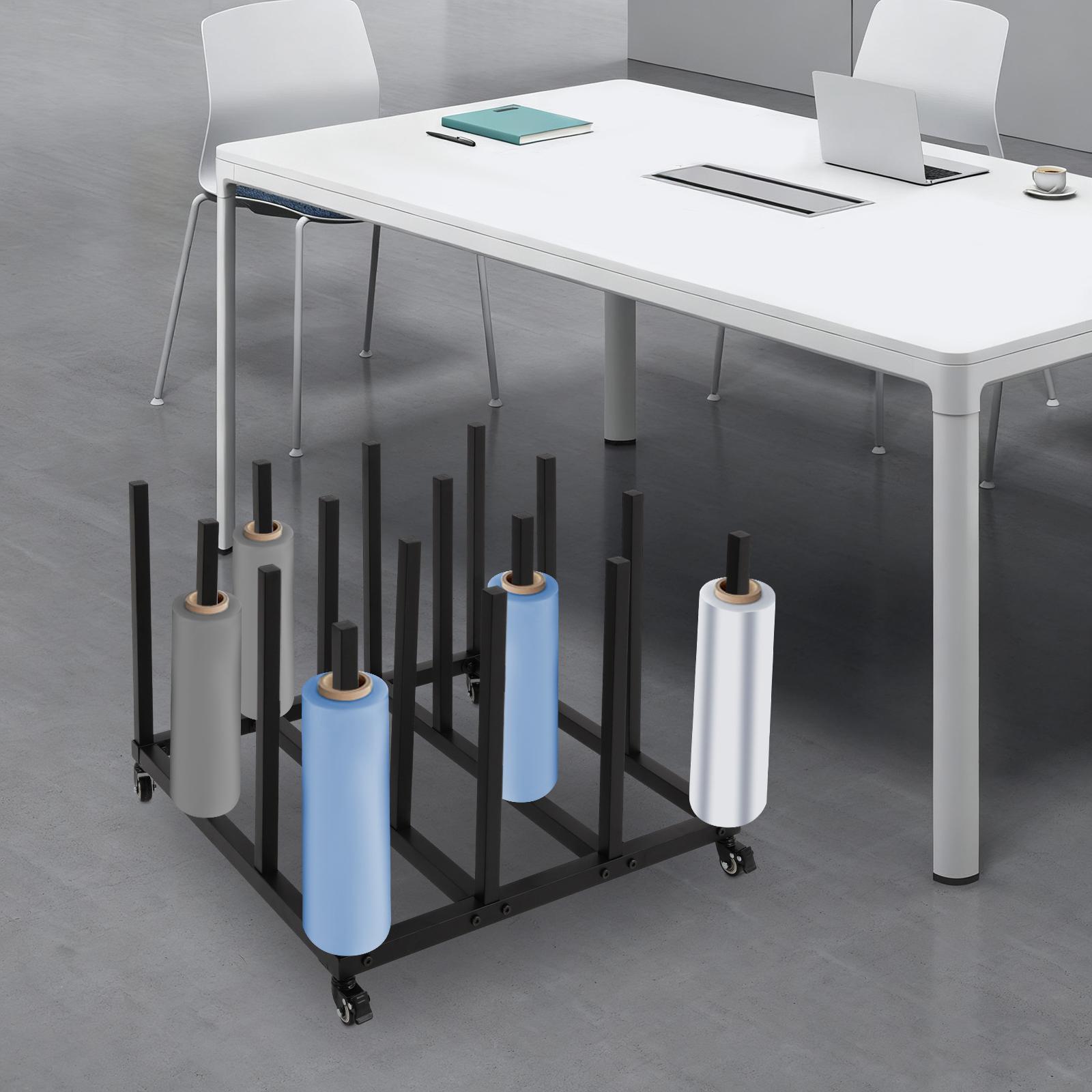 

Portable Rolling File & Plan Storage Rack, Black 16-Rod Blueprint Organizer Cart, Versatile Document and Artwork Rolling Holder чёрный