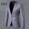 Suit Jacket Men Blazer Single Button Solid Color Turndown Collar Lapel Plus Size Slim Pockets Coat for Office Male