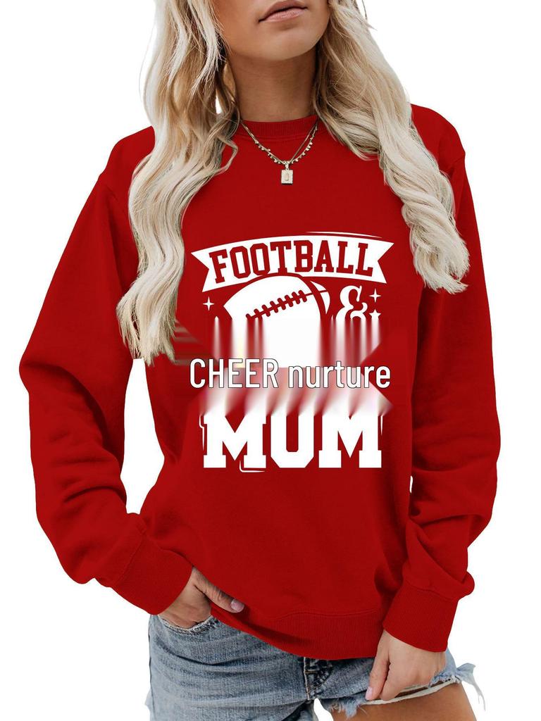 Football Cheer Mom Plus Size Loose Comfortable Hoodie
