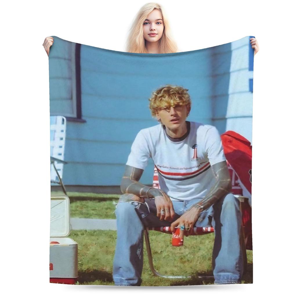 Nová MGK Lost Americana Tour - Lehká tenká flanelová deka, útulná přehozová deka, pratelná v pračce