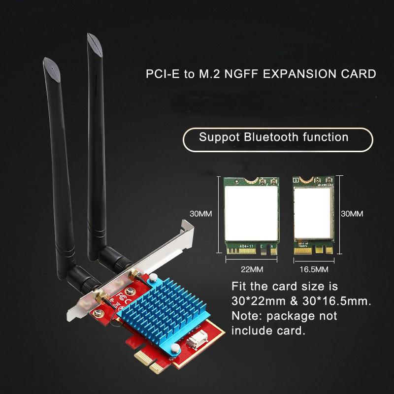 TXB111 PCIE-1X to M.2 NGFF-Ekey Adapter Card Support Bluetooth-compatible Expansion Card