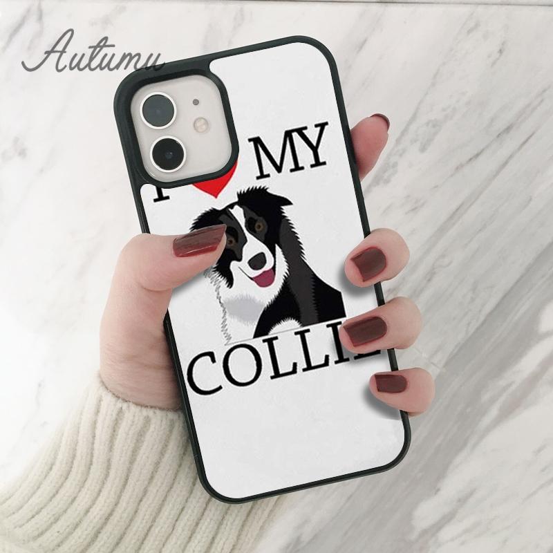 Border Collie Hund Telefon Fall für iPhone 11 12 13 14 Pro Max mini X XR XS SE 2020 5s 6S 7 8 Plus Samsung Galaxy S21 S22 shell