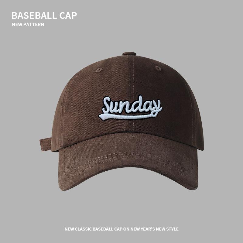 High Quality Polished Big Head Letter Embroidered Baseball Cap Female Casual Couple Versatile Street Racket Trendy Cap Male