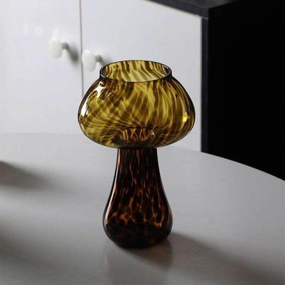 Süße Bernstein Leopard Pilz Glas Tasse Kelch Schönheit Cocktail Tasse Getränke Tasse Vintage Tasse Kaffee Milch Glas Tasse