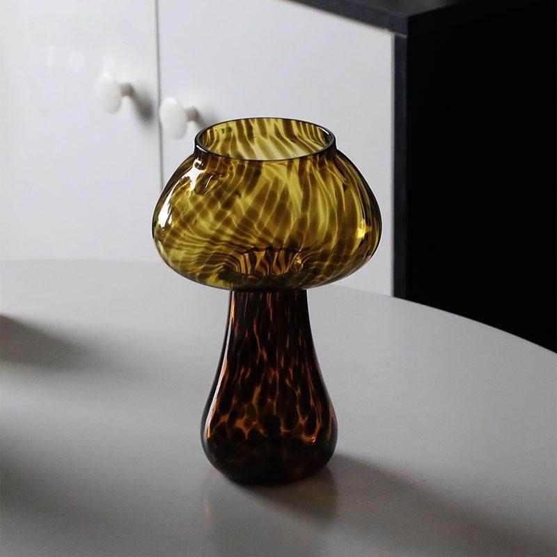 Süße Bernstein Leopard Pilz Glas Tasse Kelch Schönheit Cocktail Tasse Getränke Tasse Vintage Tasse Kaffee Milch Glas Tasse
