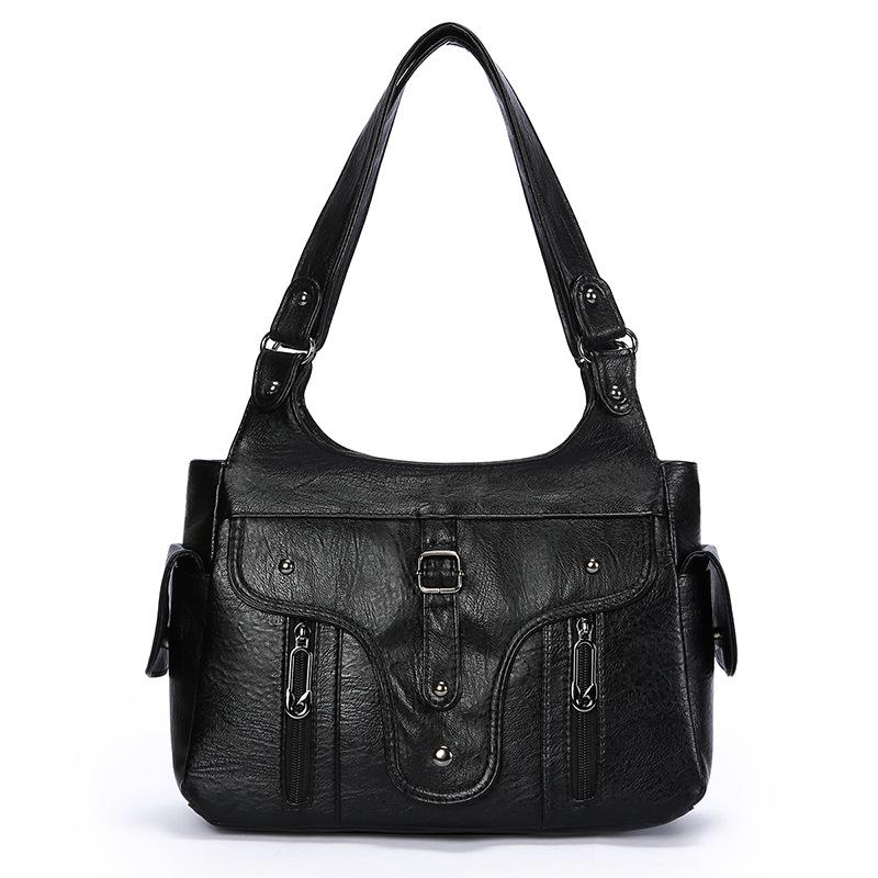 Vintage Kunstleder Umhängetasche mit mehreren Taschen Damen Handtasche Lässig Klassisches Design