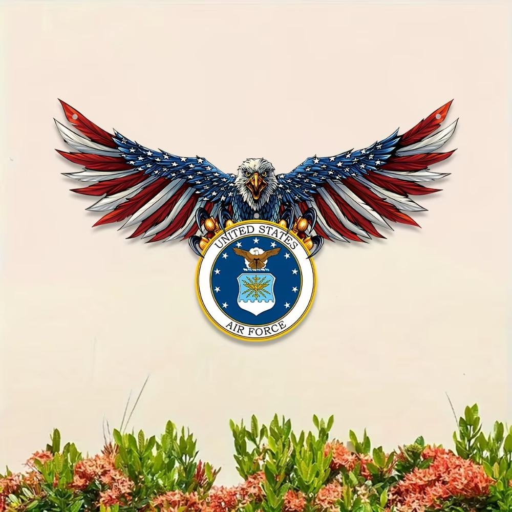 One piece, laser engraved flat UV printing metal US Navy Eagle flagship decorative painting Eagle silhouette art creative home