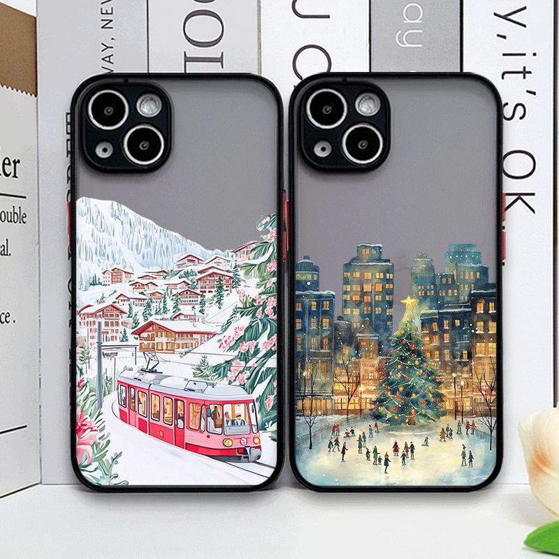 Ins Cartoon Christmas Style Phone Case for Samsung Galaxy A36 A56 A55 A54 A53 A52 A16 A15 A14 A07 A06 5G Streetscape Art Covers