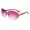 Oversized Gradient Lens Sunglasses with Decorative Temple Accents Lightweight Frame UV Protection for Outdoor Activities