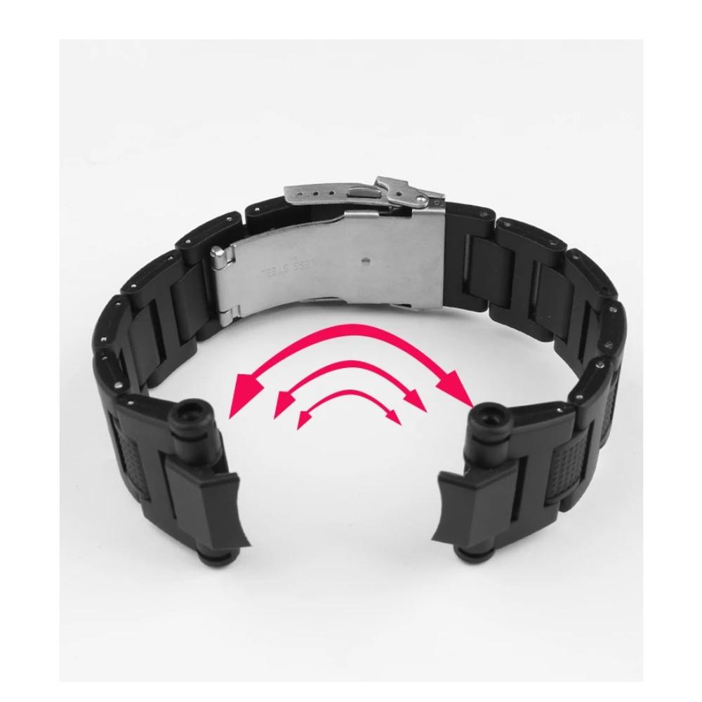 For Casio G-shock Special Convex Interface Fold Buckle Air Fighter Plastic Steel Series GW-A1100 Gw4000 Ga1100 Men Watch Strap