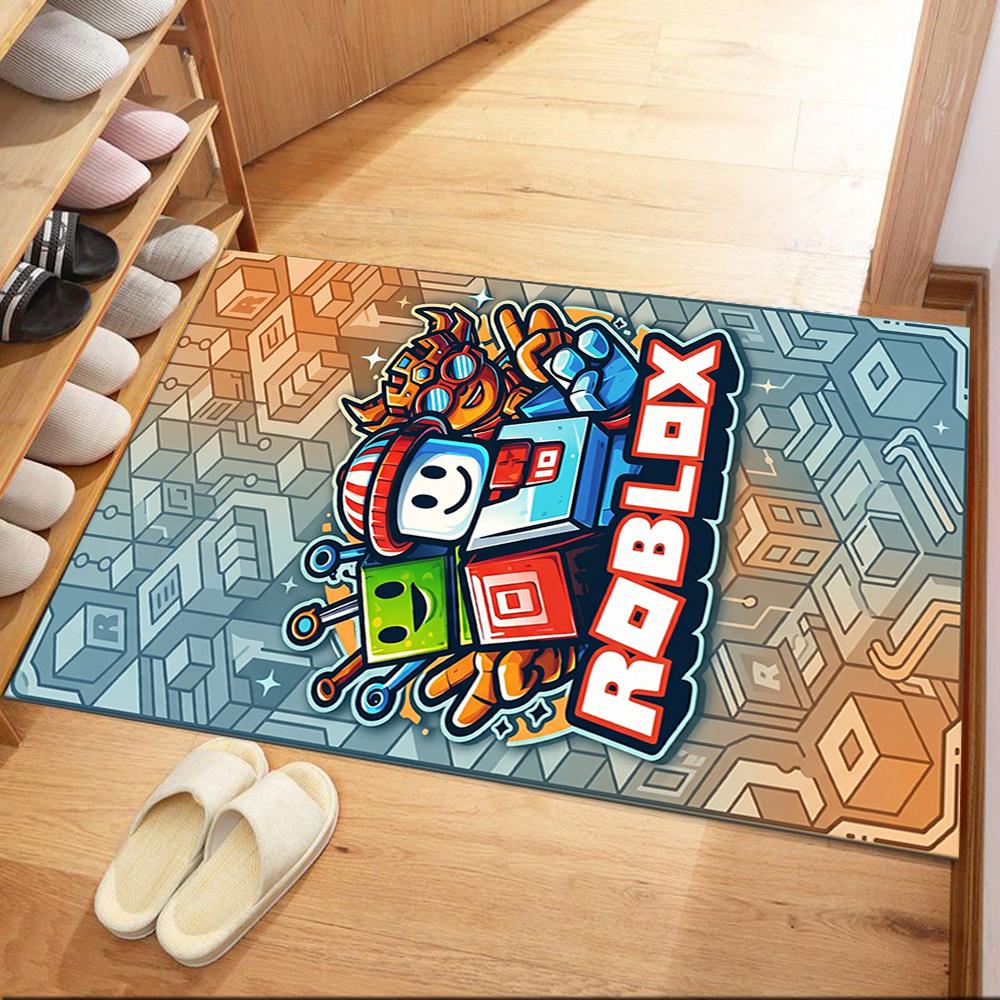 Roblox 81 Floor Rug Office Rug Suitable for Foyer Playrooms Balcony Living Rooms Anti-slip Rug Office Home Decor Perfect Gift for Women/Men