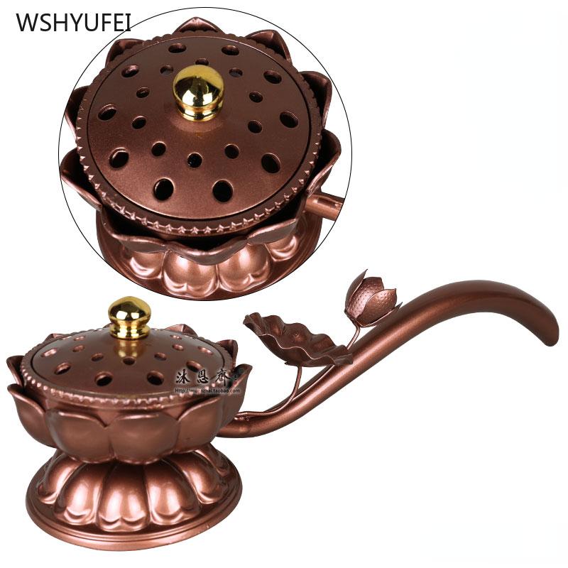Copper Alloy Lotus Hand Stove Home Decoration Buddhist Hall Temple Study Supplies Sacrifice Feng Shui  Pray for Auspiciousness