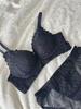 French pure lace sexy women without steel ring, double breasts, anti-sagging bra cover set burst