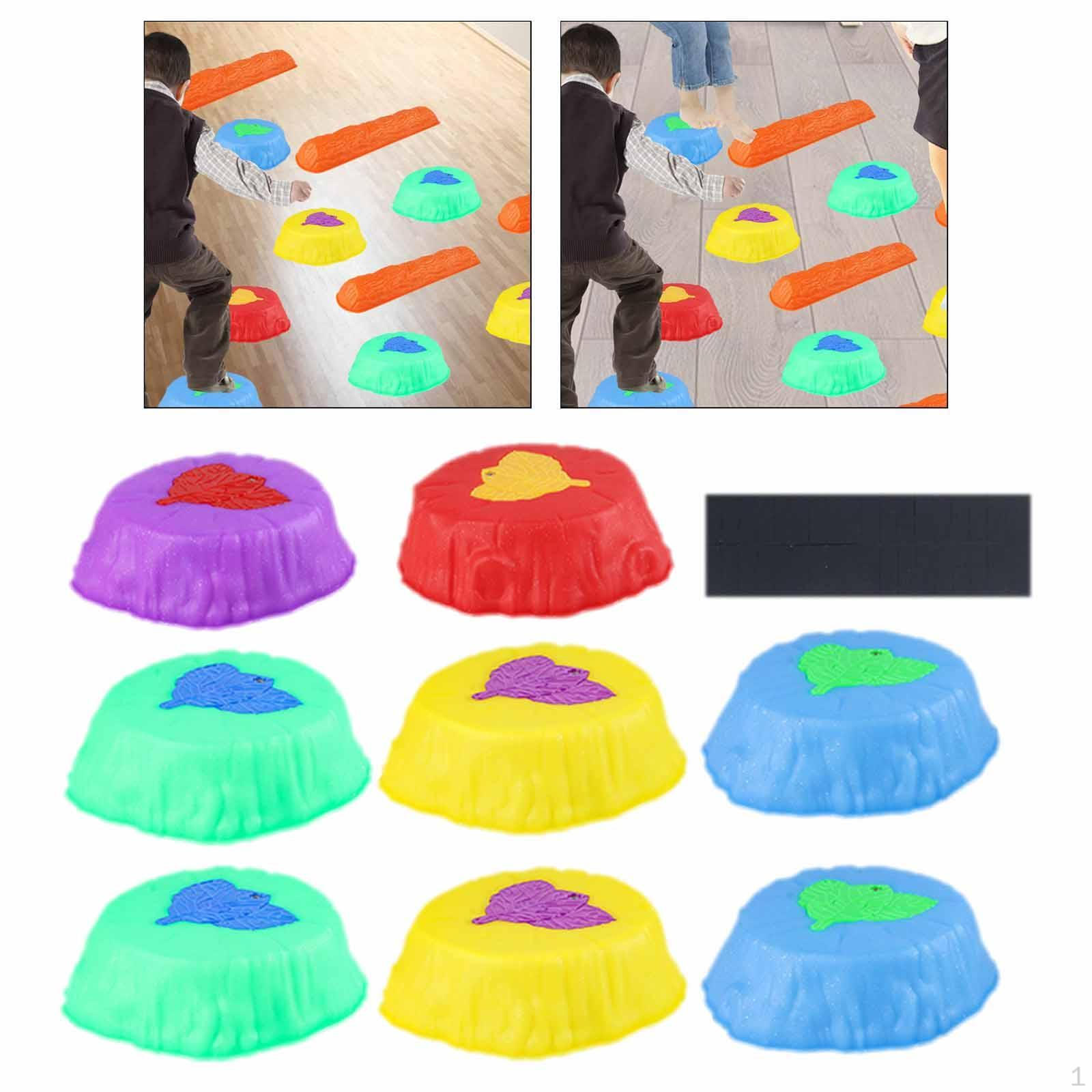 

Светодиодные балансировочные камни для бега Block Gross Motor River Indoor Outdoor Playing 8Pcs