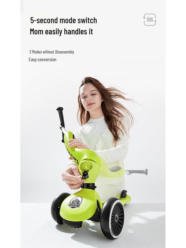 Cool Ride V3V6: 3-in-1 Scooter for Ages 1-3 - Perfect Baby's First Birthday Gift & Walker/Stroller Combo