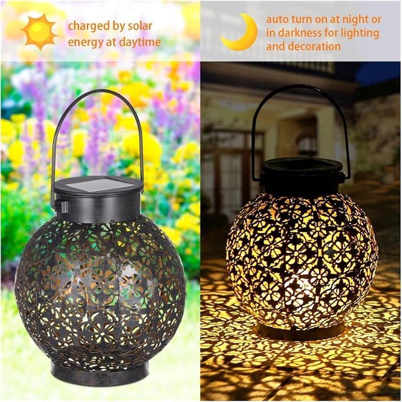 Lantern Light Waterproof Solar Lamp -LED Solar Powered Lantern Garden Light Dancing Flicker Flame Light Landscape Yard