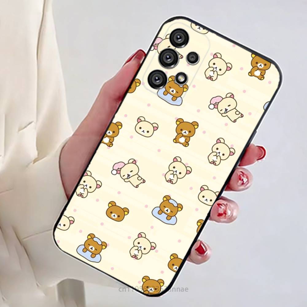 Cute R-Rilakkuma Bear Phone Case For Samsung Galaxy A54,34,24,73,53,52,52S,04S,04E,A72 Cover