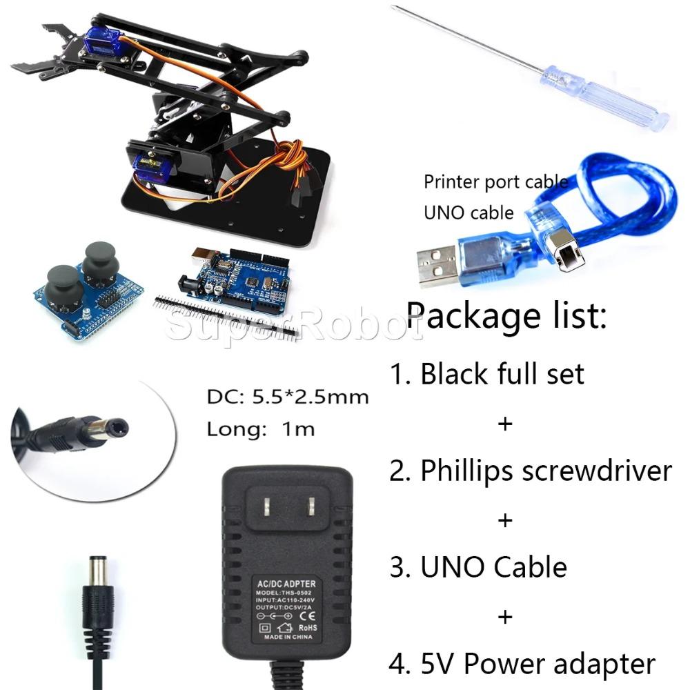 SG90 MG90S 4 Dof Kit Robot Acrilic Mecanic Manipulator Gheară Neasamblat Pentru Arduino Braț Robotic Kit STEAM Programare Braț Robotic