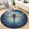1pc Dragonfly Staine Glass Office Round Rug, Non-slip, Soft and Durable Office Rug for Interior Decoration, Perfect for Office,Decoration yy260204080