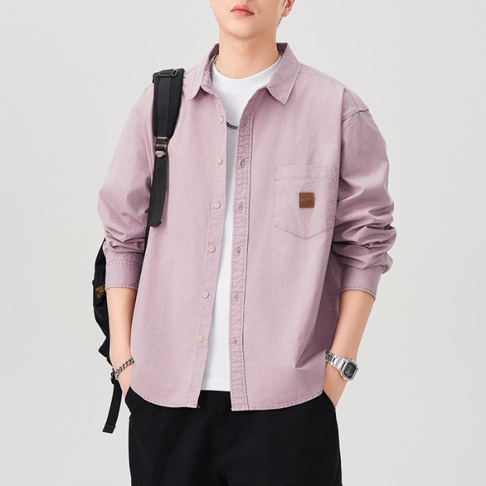 Japanese Retro Cotton Shirt Men's Trendy Versatile Loose Casual American Spring New Shirt