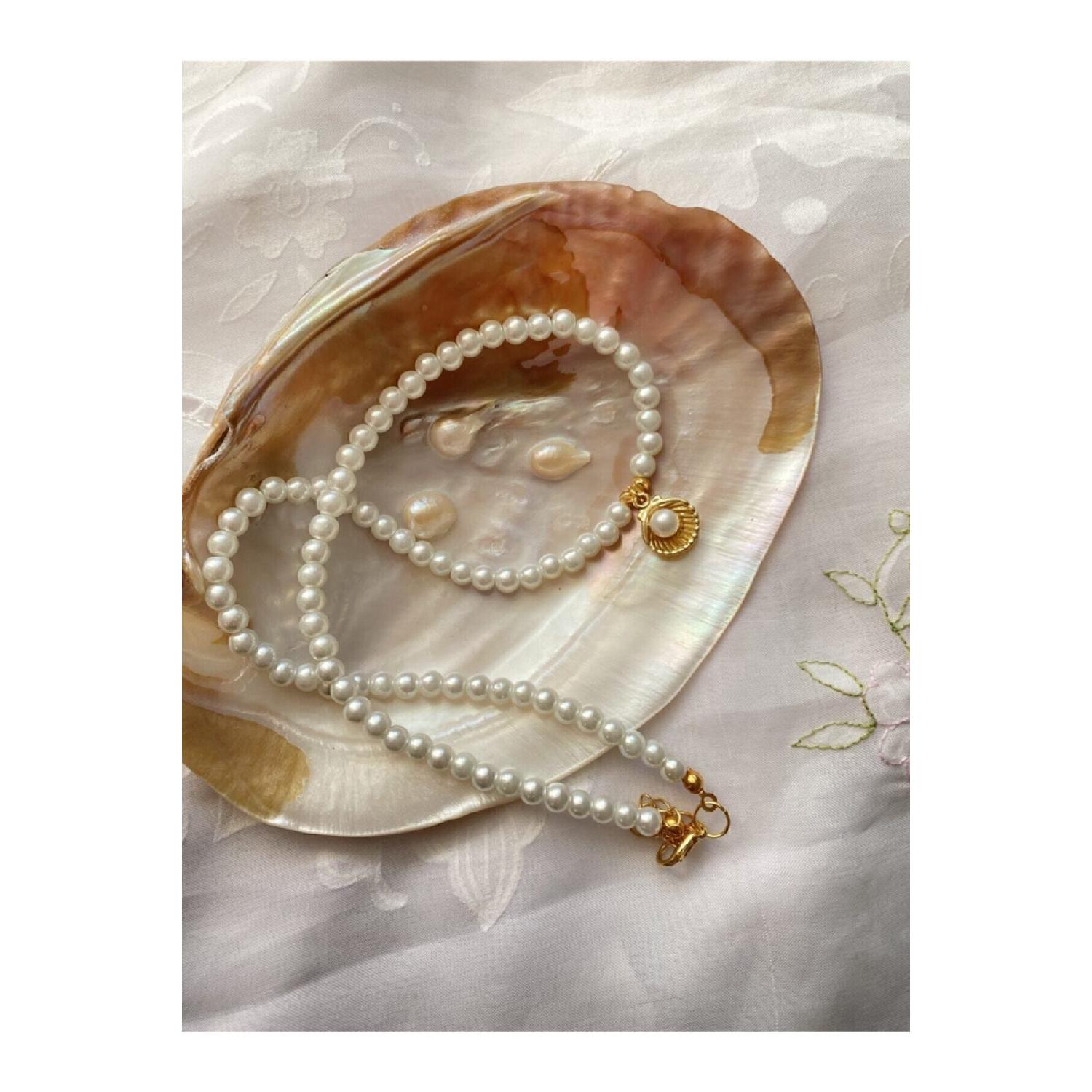

Incili Gold Istiyidye Necklace White Pearl білий