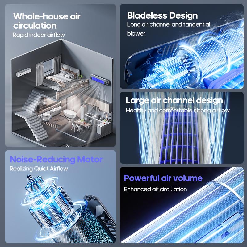 3 Speeds Desktop Air Conditioner Fan No Drilling Cooling Rechargeable Wall Mount Fan Silent for Home Kitchen Bathroom