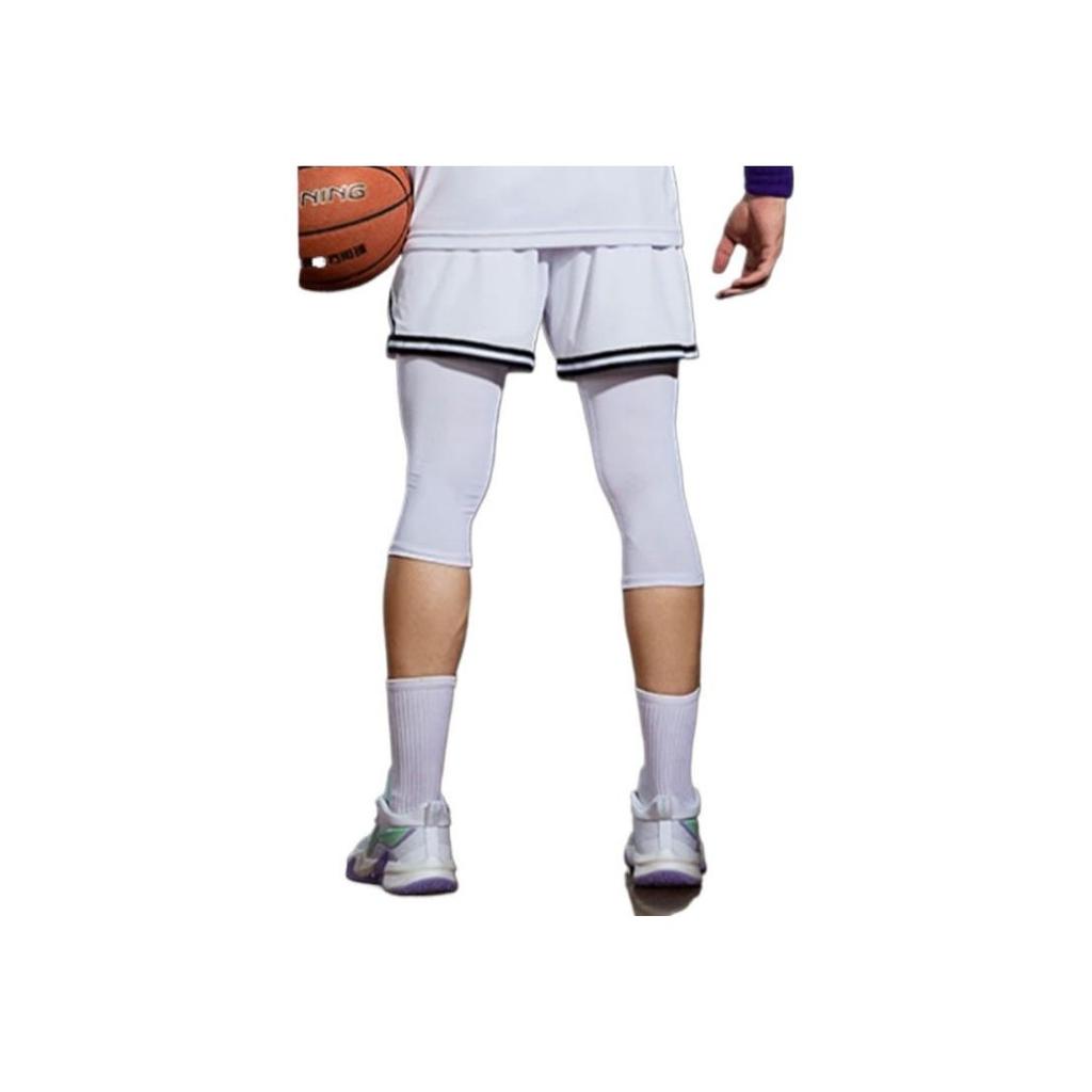 Li Ning CBA Series Professional Straight Casual Breathable Sports Basketball Pants Men bottoms White AAPS143-1