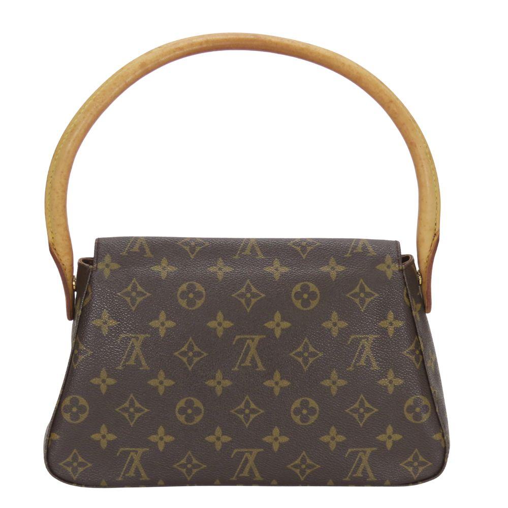 Used LOUIS VUITTON Shoulder Bag Mini Looping M51147 Monogram/Nume Leather Brown