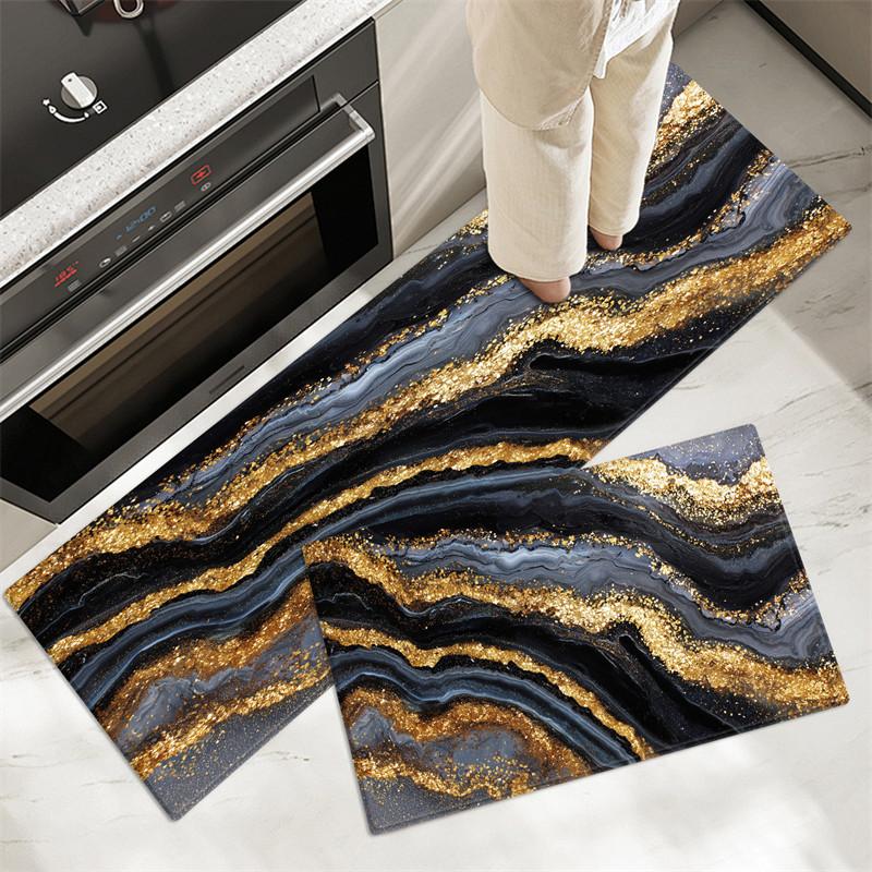 

Абстрактный принт Набор кухонных ковриков Впитывающий Нескользящий Мягкий Фланелевый Спонж Напольный коврик Для Ванной Дверной коврик Коврик-дорожка 40x60cm 1pcs