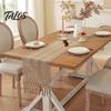 Spill Proof Table Runner Bohemian Runner, Rustic Fringed Ramie Woven Dining Room for Farmhouse Home Decor Durable