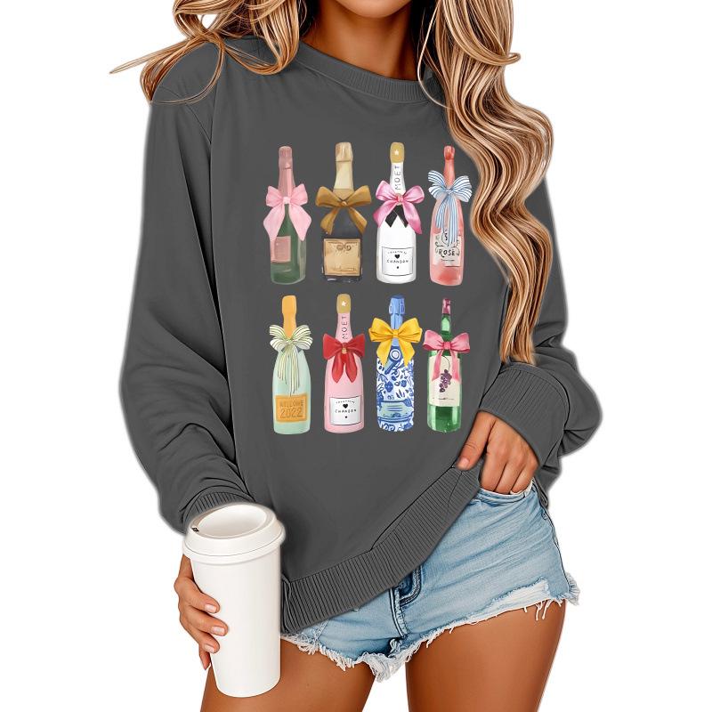 European & American Casual Printed Round Neck Sweatshirt 2025