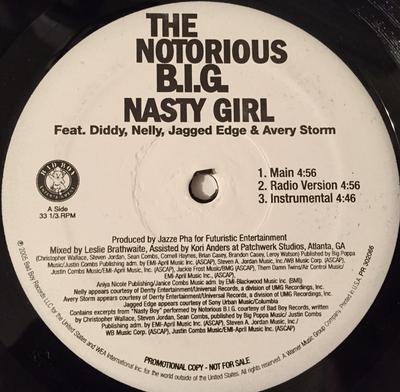 12inch Record NOTORIOUS B.I.G. DIDDY NELLY JAG  Nasty Girl  Spit Your Game PR302066 BAD BOY ENTERT 2005 US Rap  HipHopRB Used