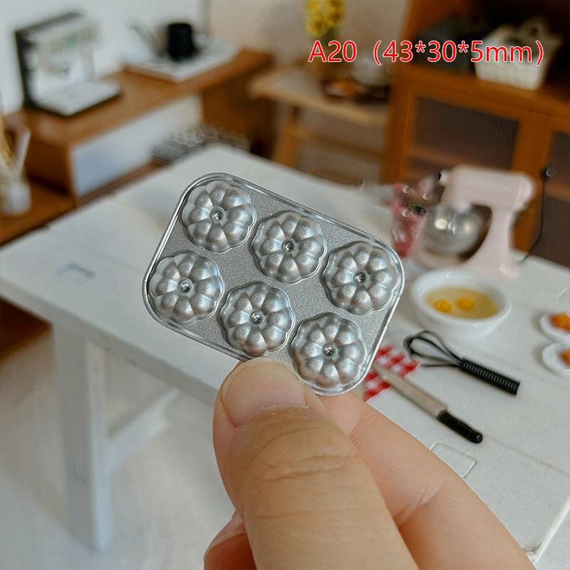 1:6/1:12 Scale Miniature Dollhouse Mini Pastry Biscuit Cookie Cake Bread Silver Mold Diy Food Play Silicone Mold Accessories