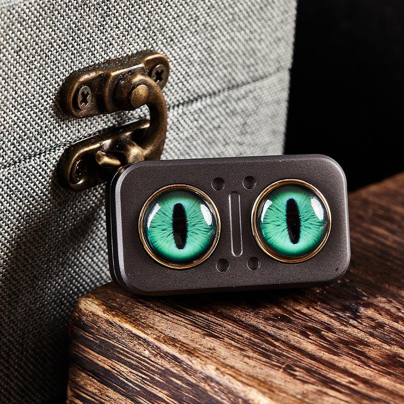 

Owl Rotating Mechanical Slider Magnetic Push Card Clicker Fidgeting Spinner Pushing Plate Edc Alloy Stress Ease Tactile Plaything